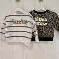 Baby Girl 9-12 months River Island 2 Love More Sweatshirts Stripe Leopard (2125)