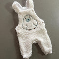 Baby Boy 1 month 4.5 kg F&F White Fluffy Fleece Dungarees (56 12)