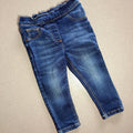 Baby Girl 9-12 months Next Blue Denim Jeans with Elasticated Waist (60 78)