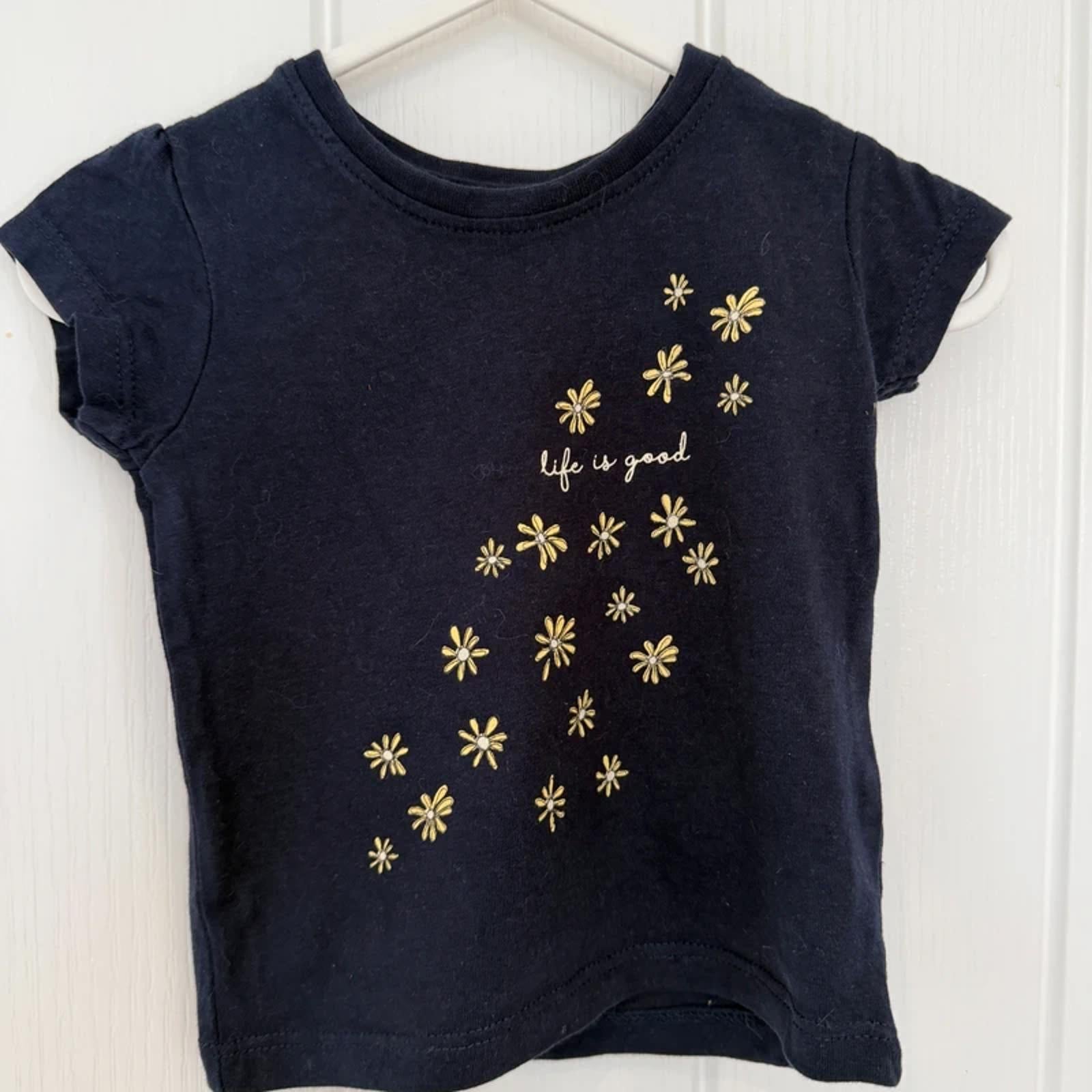 Baby Girl 3-6 months Primark Blue Short Sleeve T-shirt Life is Good (57 22)