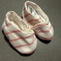 Baby Girl 0-3 months M&Co White Pink Striped Pre Walkers Pram Shoes (61 02)