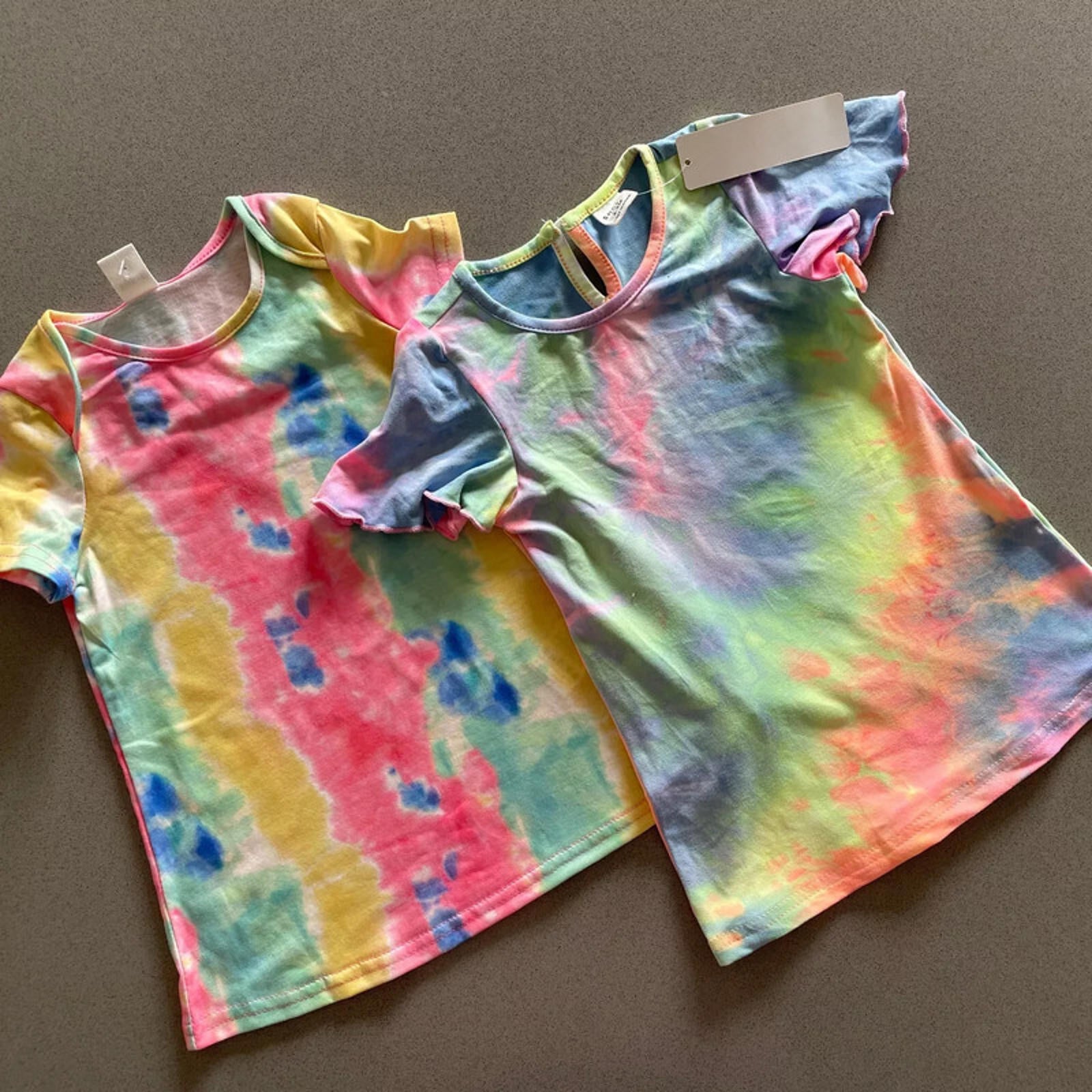 Baby Girl 6-9 months Shein 2 A-Line Tie Dye Short Sleeve Dresses New with Tags