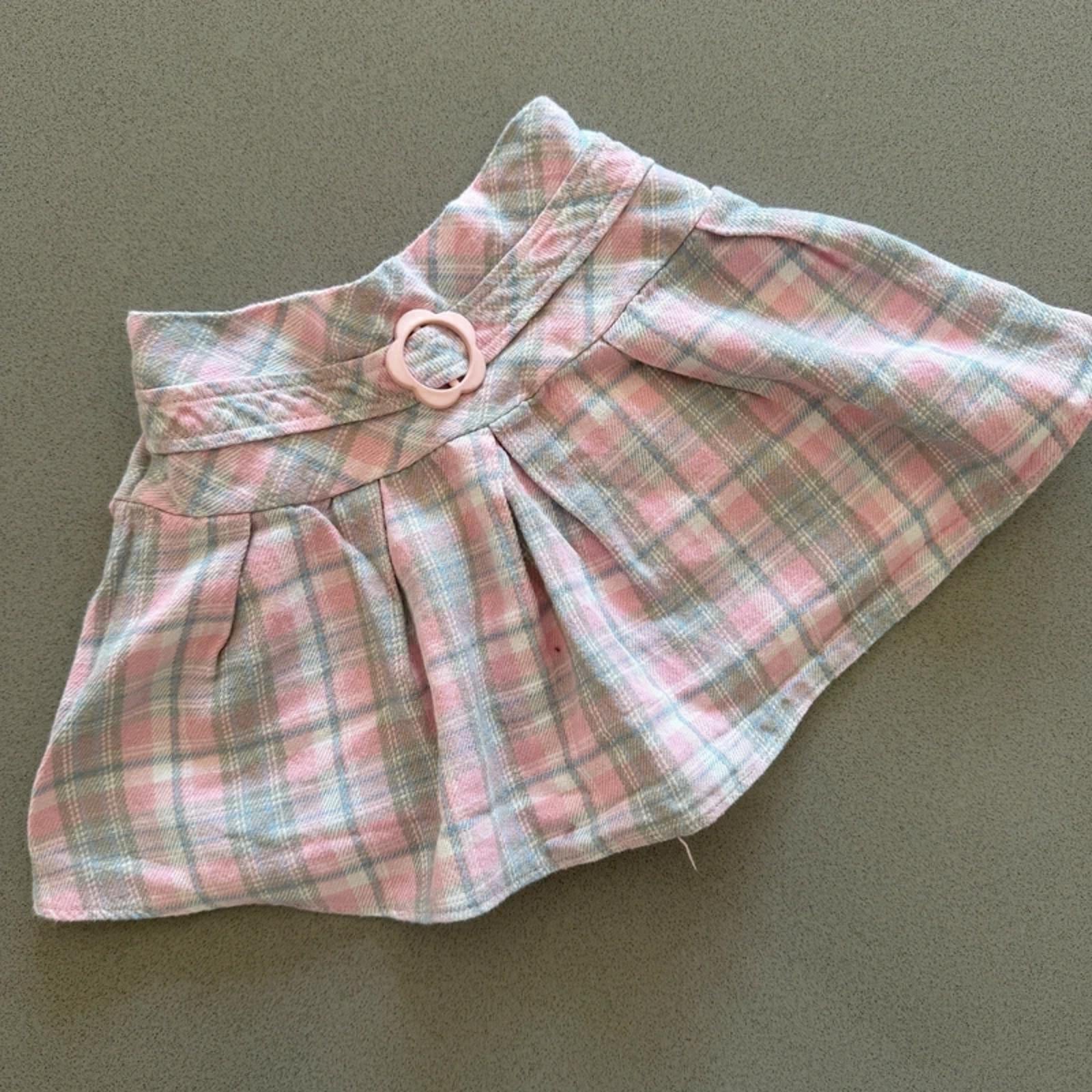 Baby Girl 18-24 months George Pink Grey Checked Skirt (58 30)
