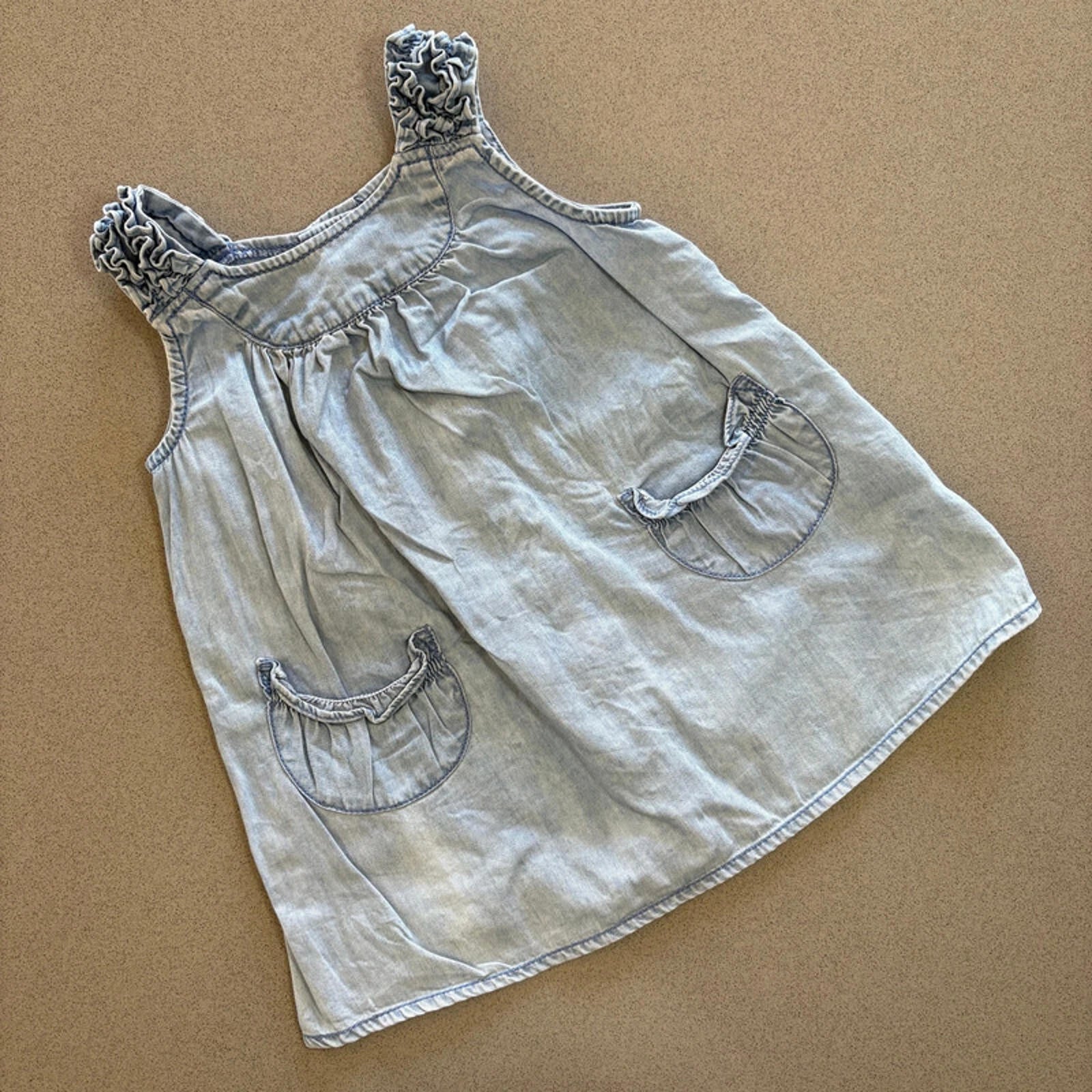 Baby Girl 3-6 months Next Blue Chambray Sleeveless Summer Dress (49 35)