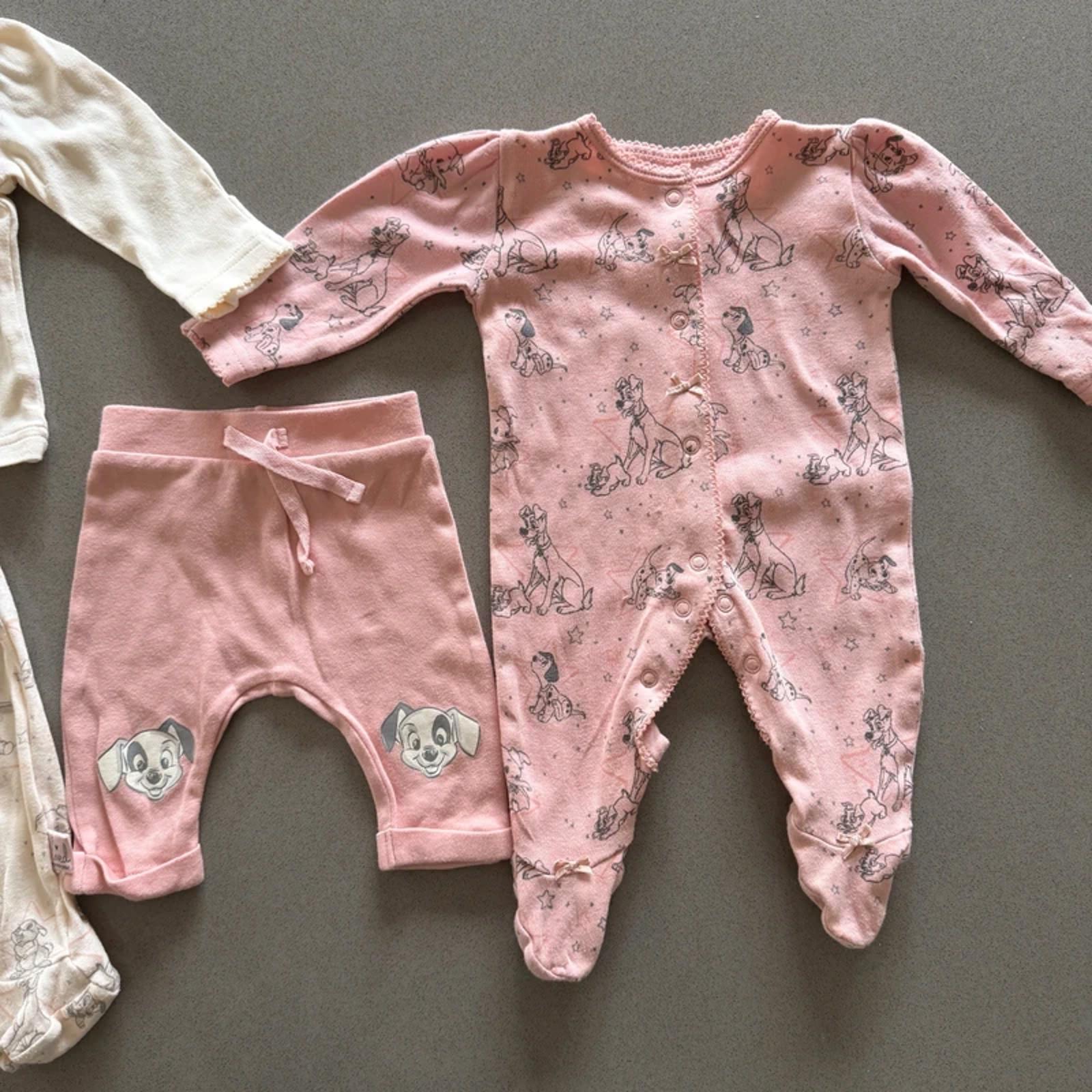 Baby Girl First Size 4.1 Kg George Disney Dumbo Dalmatians 4 Piece Bundle Set (60 39)