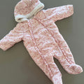 Baby Girl 3-6 months Matalan Pink Floral Full Zip Snowsuit (56 28)