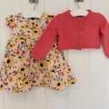 Baby Girl 3-6 months F&F Colourful Floral Dress & Cardigan Set (16 13)