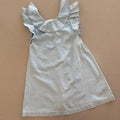 Girl age 7-8 years F&F Blue Chambray Denim Summer Dress Ruffles BNWT (60 69)