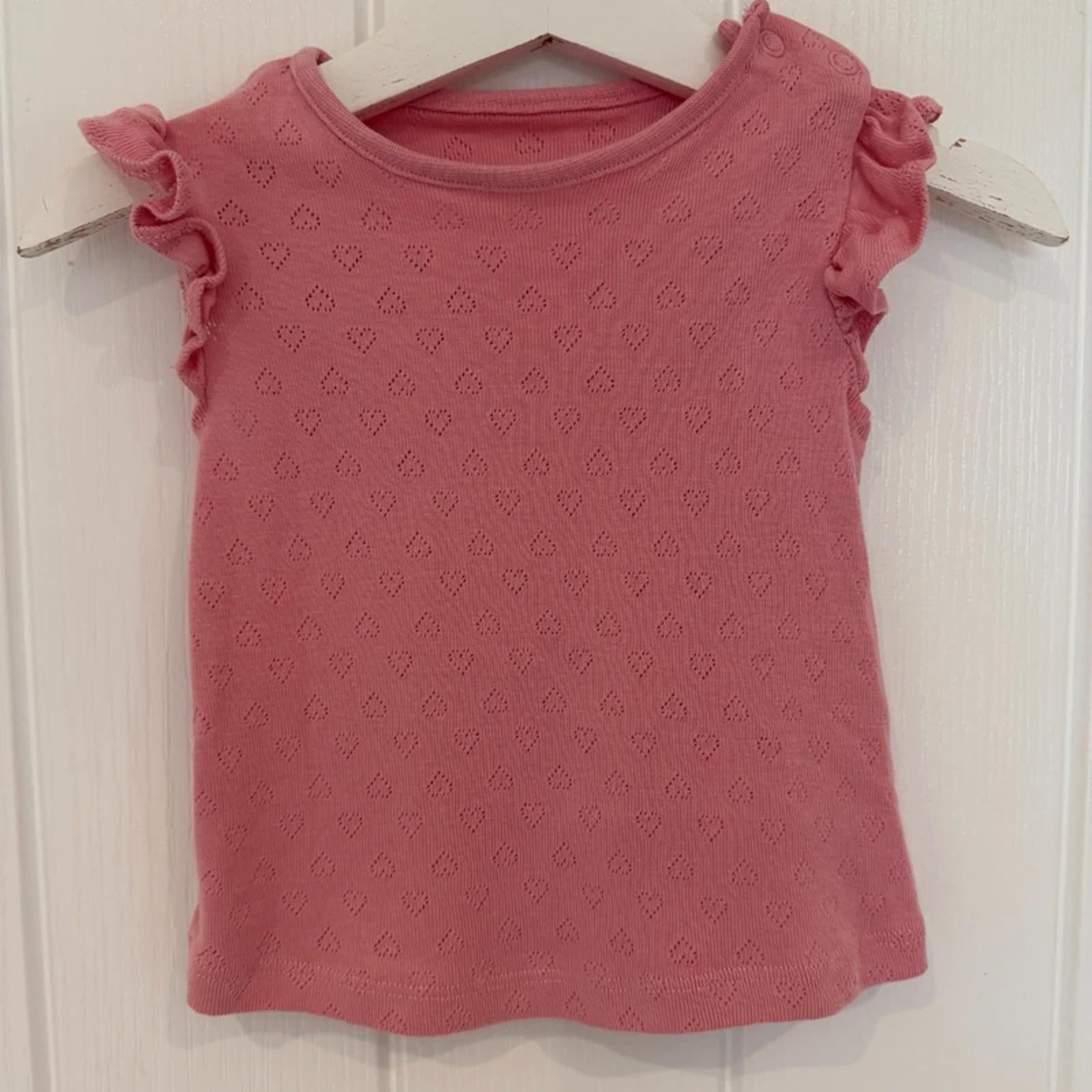 Baby Girl 3-6 months TU Pink Sleeveless T-Shirt Hearts (63 03)