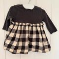 Baby Girl 3-6 months George Black White Long Sleeve Checked Dress (28 19)