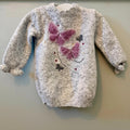 Baby Girl 3-6 months Primark Grey Knitted Jumper Dress Butterfly (60 48)
