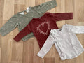 Baby Girl 6-9 months 3 Long Sleeve Tops H&M Mothercare Zeeman (54 27)
