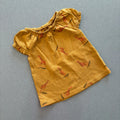 Baby Girl 6-9 months TU Mustard Summer Top with Giraffes (19 20)