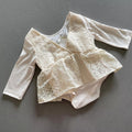 Baby Girl 3-6 months Shein Cream Long Sleeve Embroidered Smart Top Blouse BNWT