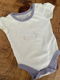 Baby Girl Newborn Rocha Little Rocha White Lilac Short Sleeve Bodysuit (29 12)