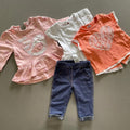 Baby Girl 0-3 months F&F 4 Piece Small Bundle 2 Tops Jeggings & Tunic (45 07)