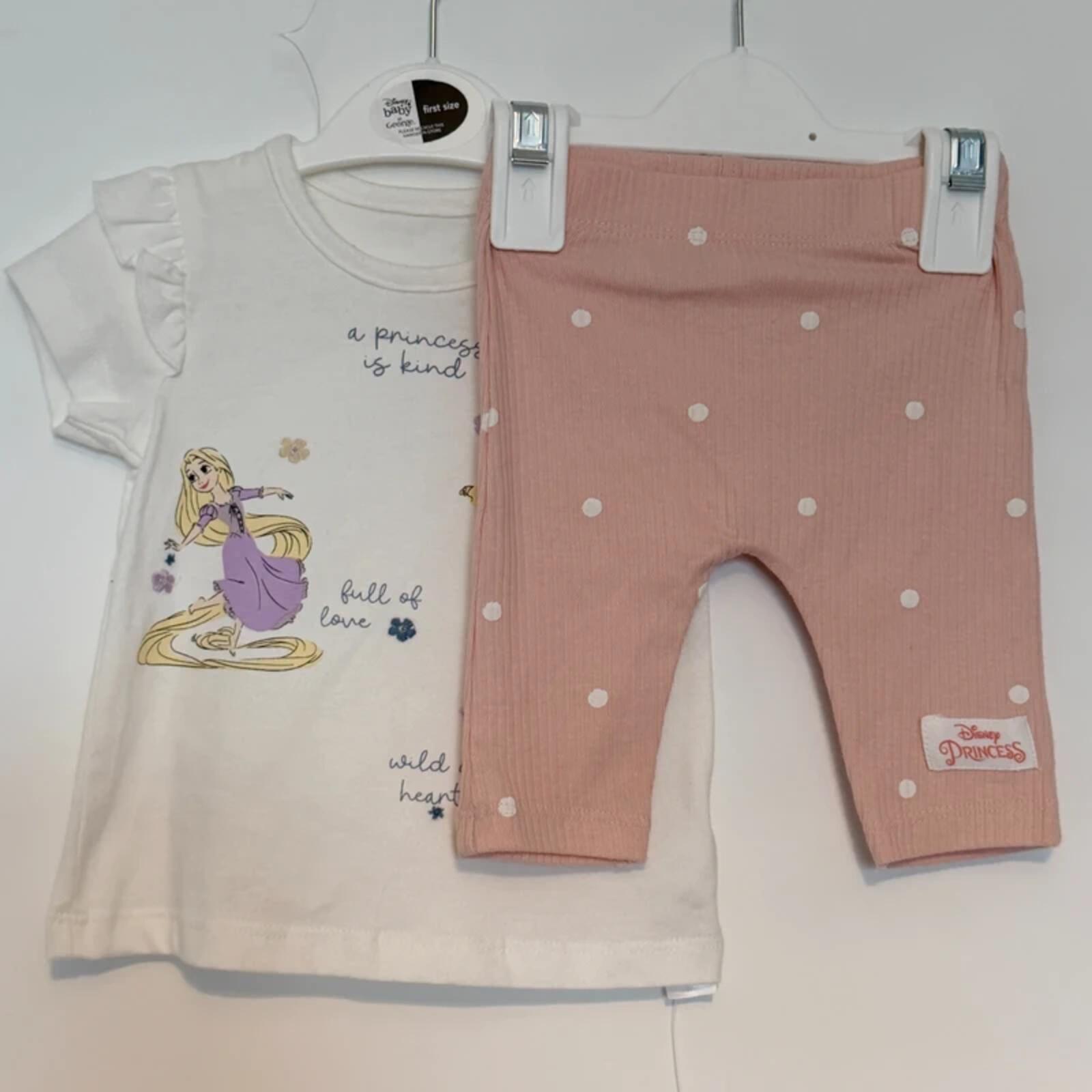 Baby Girl First Size 4.1 kg George Disney Princess 2 Piece Outfit (37 28)