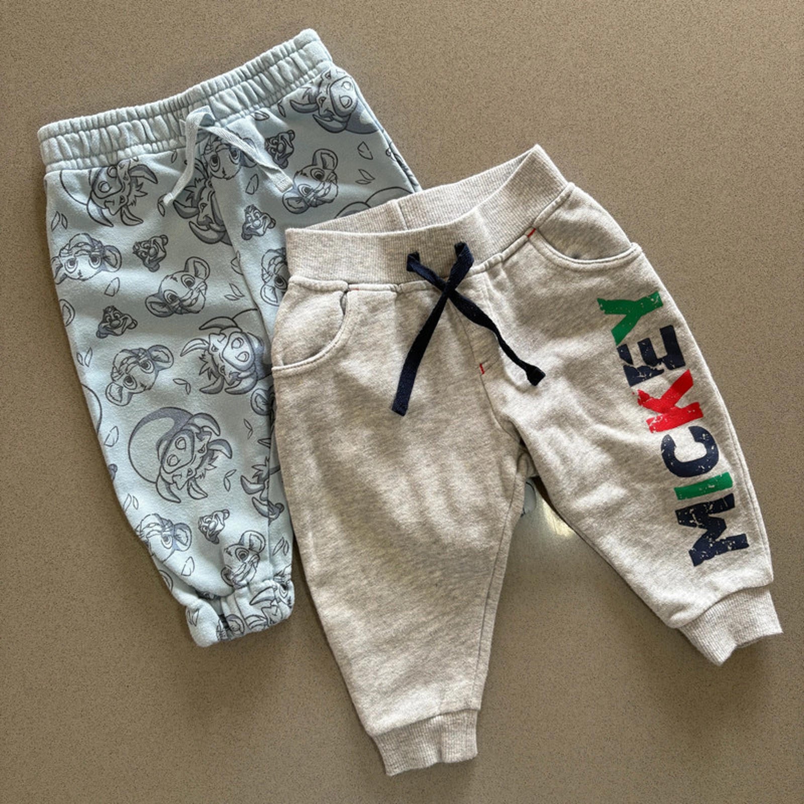 Baby Boy 6-9 months Disney 2 Pairs of Joggers Lion King Mickey Mouse (47 04)