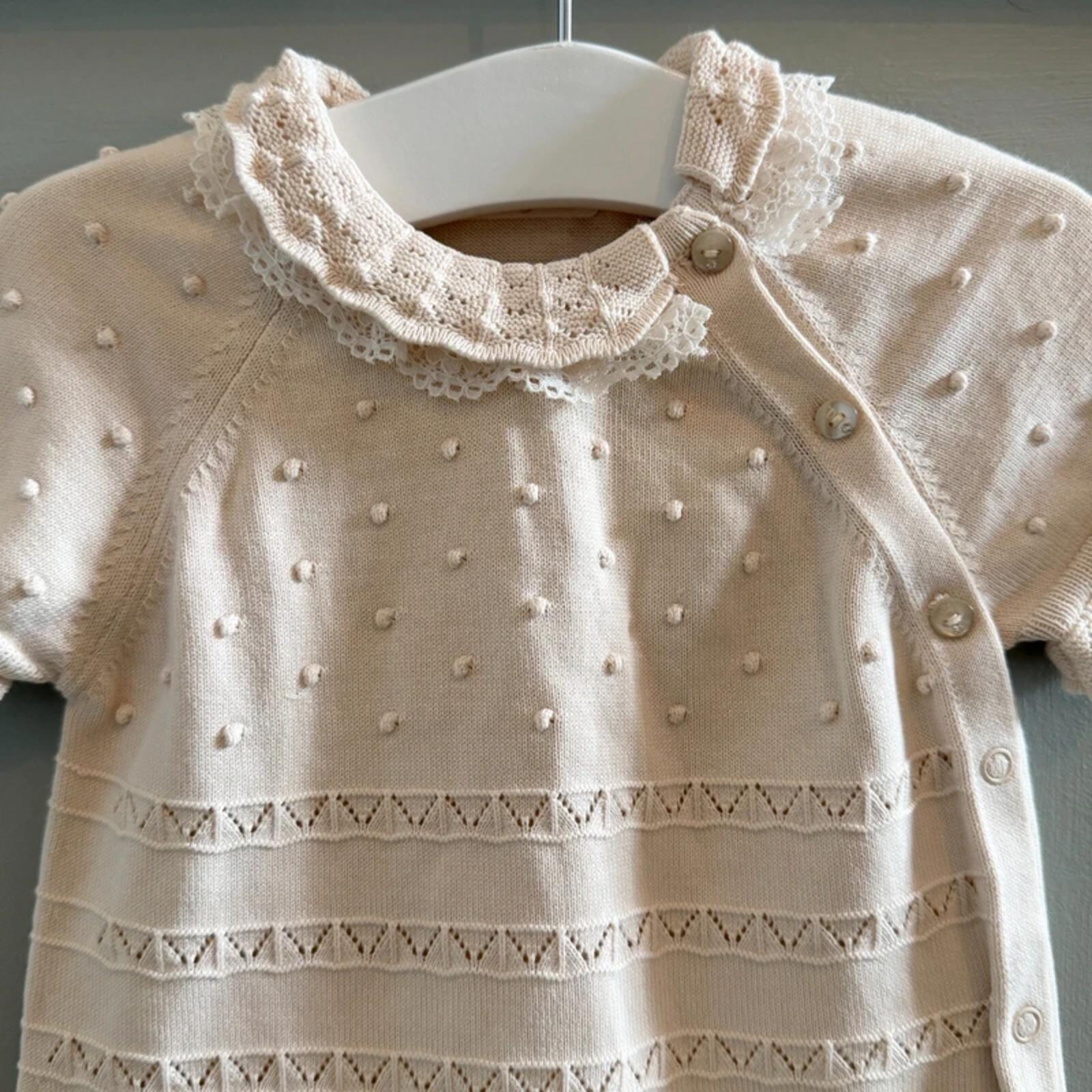 Baby Girl 3-6 months Leo King Ivory Knitted Romper (26 07)