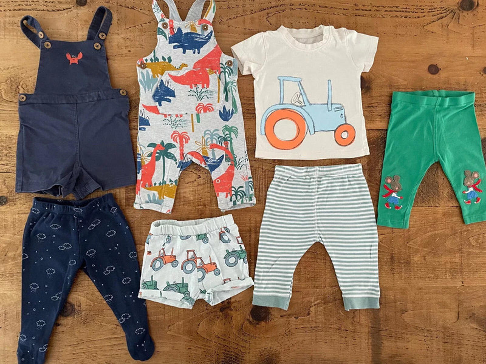 Baby Boy 3-6 months Marks and Spencer Bundle Tops Bottoms Dungarees (37 32)