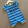 Baby Boy 0-3 months Mini Club Blue Striped Short Romper Little Man (33 10)
