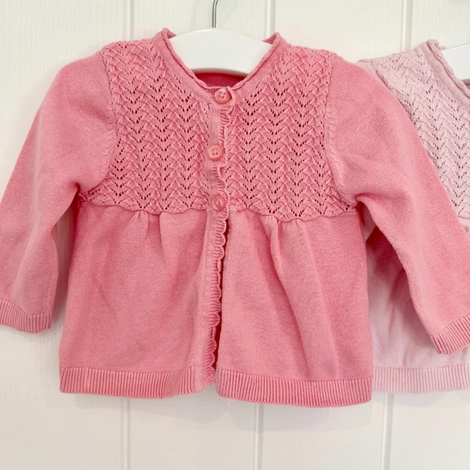 Baby Girl 6-9 months George Set 2 Fancy Knit Pink Cardigans (50 30)
