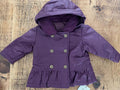 Baby Girl 0-3 months George Purple Hooded Coat Anorak Peplum  BNWT New (35 11)
