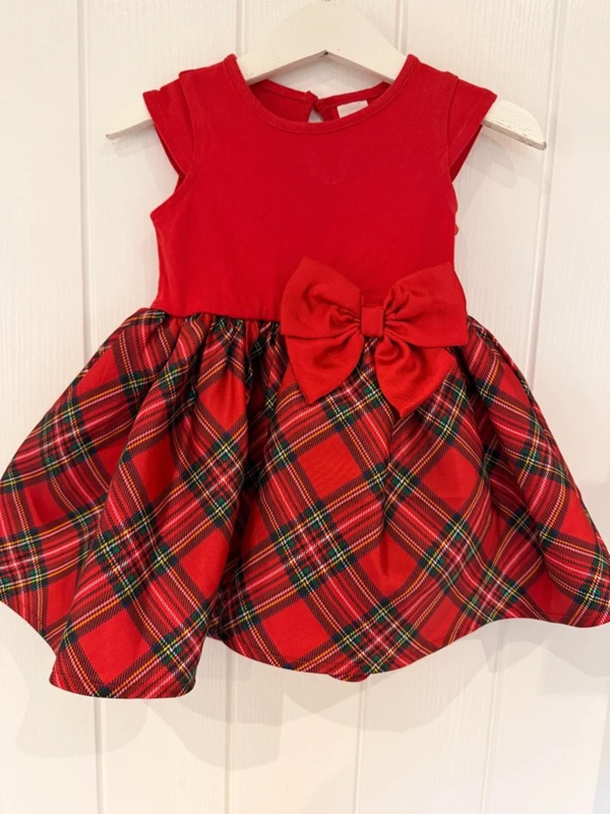 Baby Girl 6-9 months H&M Red Sleeveless Tartan Party Dress (47 22)