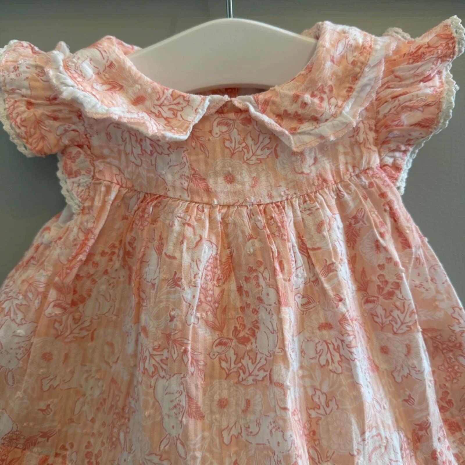 Baby Girl 0-3 months Cynthia Rowley Pink Bunny Lined Smart Dress (41 19)
