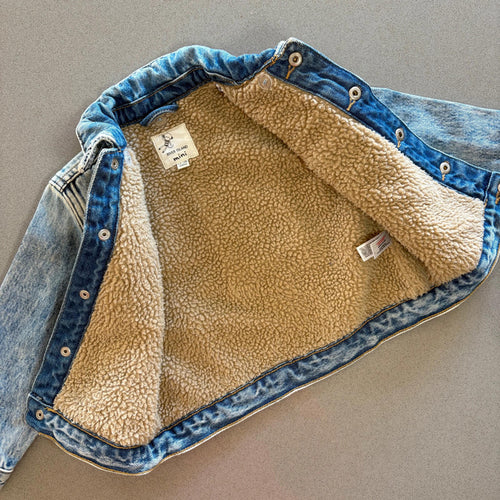 Baby Boy Girl  12-18 Months River Island Denim Jacket Borg Style Lining (15 28)