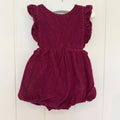 Baby Girl 6-12 months JoJo Maman Bebe Burgandy Corduroy Romper (60 26)