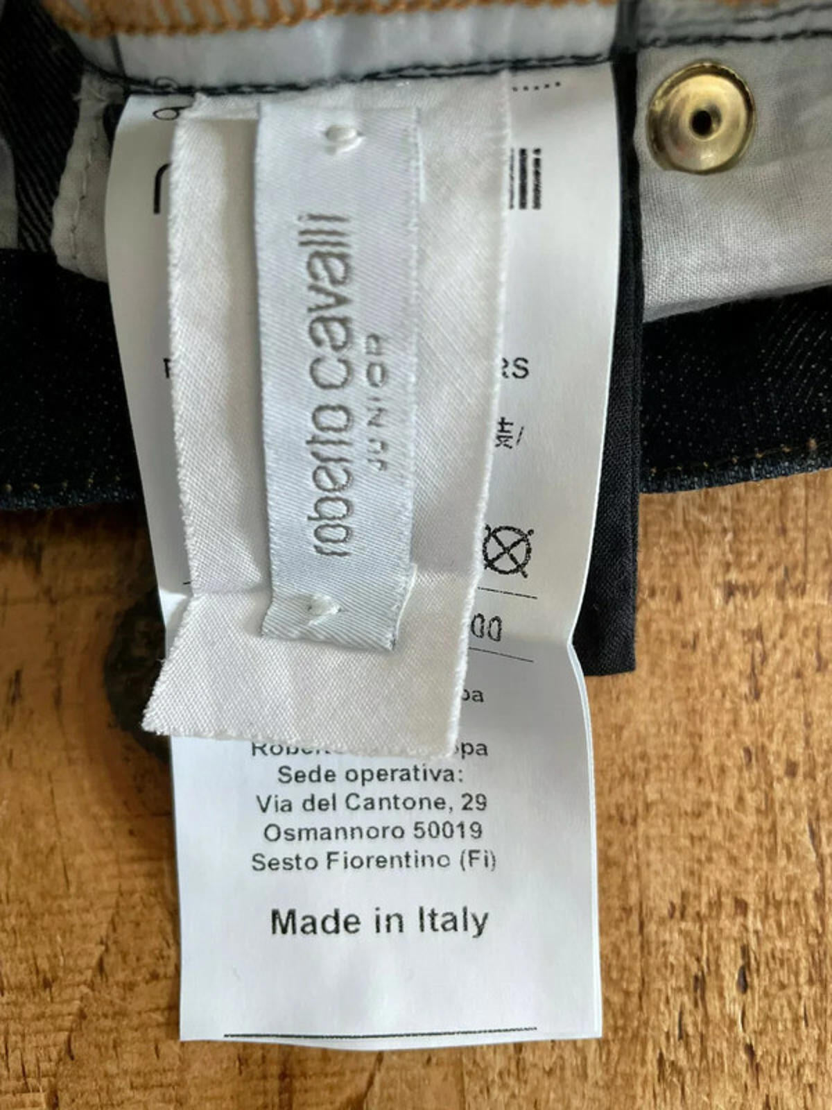 Baby Girl 0-6 months Roberto Cavalli Junior Dark Blue Denim Jeans Unworn (38 27)