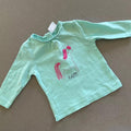 Baby Girl 0-3 months NEXT Turquoise Unicorn Long Sleeve Casual Top  (36 24)