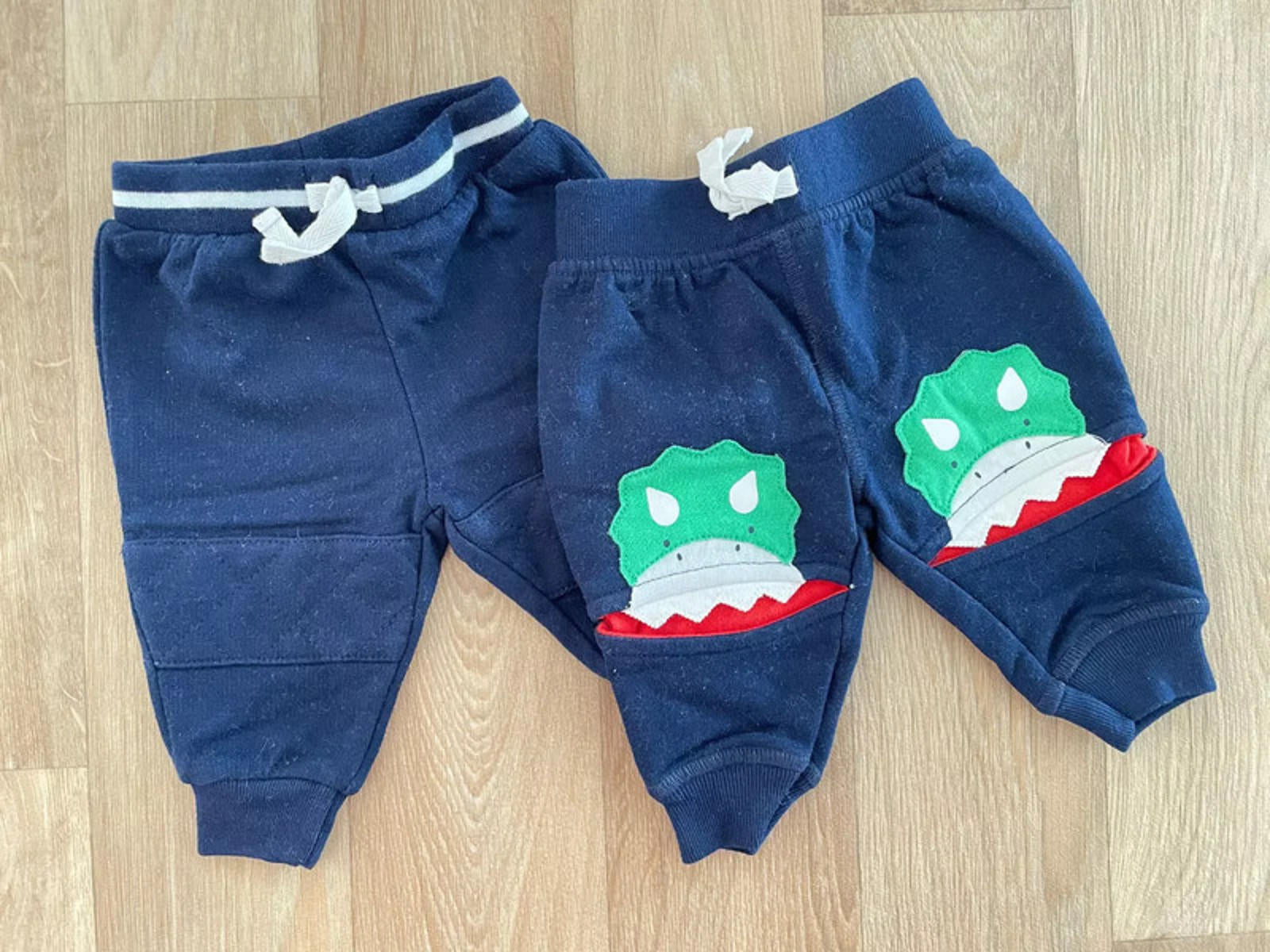Baby Boy Newborn Cat & Jack 2 Pairs of Blue Soft Trousers Joggers Comfort Waist