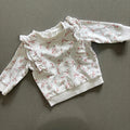 Baby Girl 3-6 months Next White Floral Sweatshirt with Ruffles (18 14)