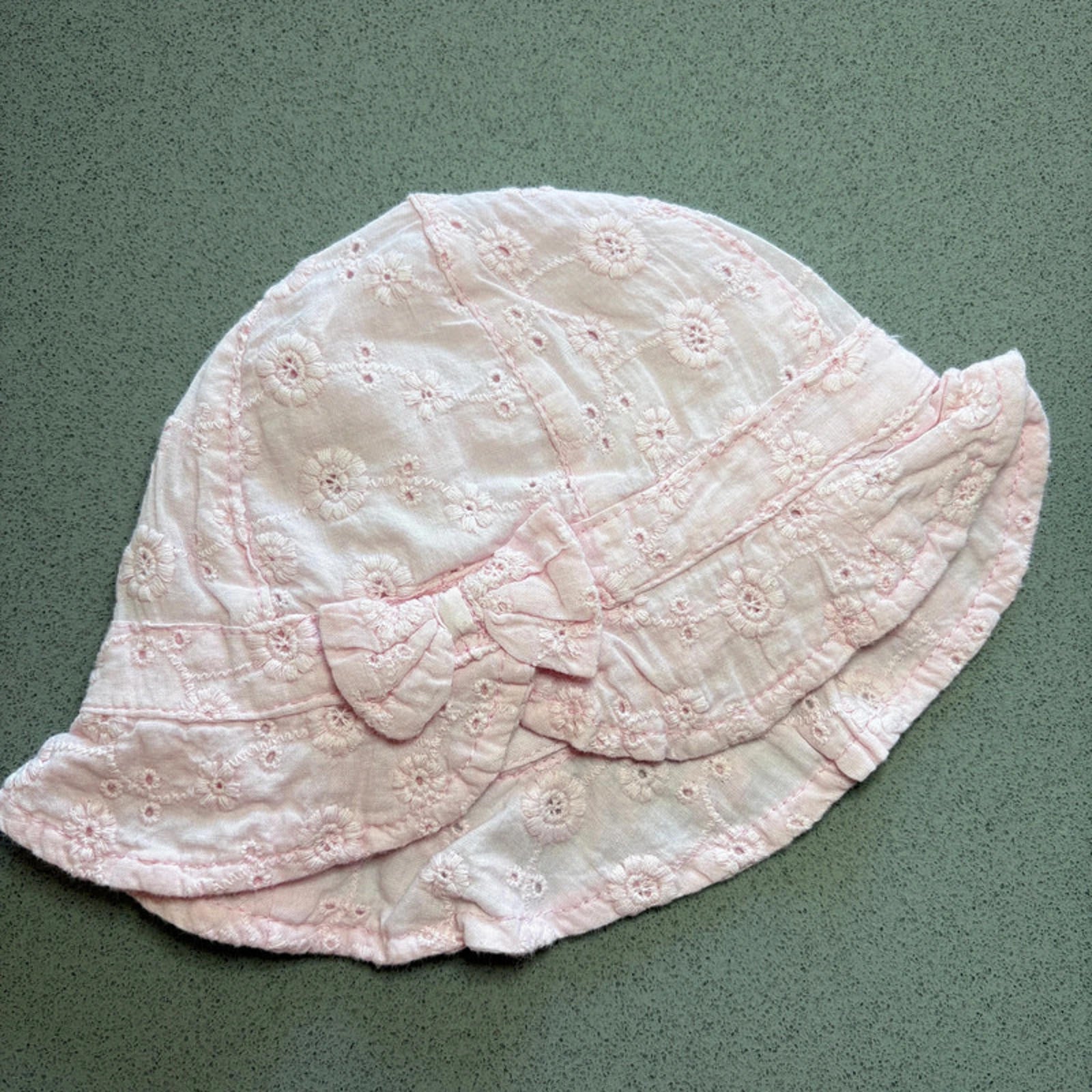 Baby Girl 0-3 months George Pink Broderie Anglaise Lined Sun Hat (54 07)