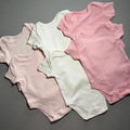 Baby Girl First Size 4.1 kg Set 6 Pink White Short Sleeve Bodysuits (17 20)
