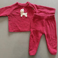 Baby Girl 9-12 months Mothercare Burgandy Gold Alpaca Knitted Outfit (16 21)