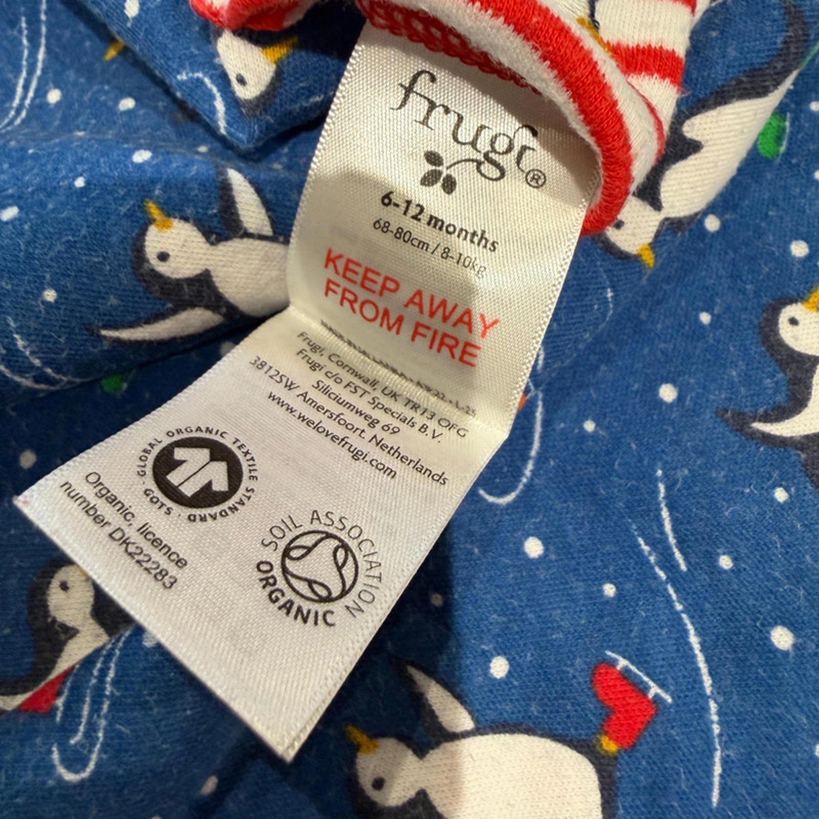 Baby Girl 6-12 months Frugi Blue Penguin Long Sleeve Reversible Dress  (61 15)