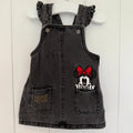 Baby Girl 3-6 months Disney 100 Black Denim Minnie Mouse Pinafore Dress (25 22)