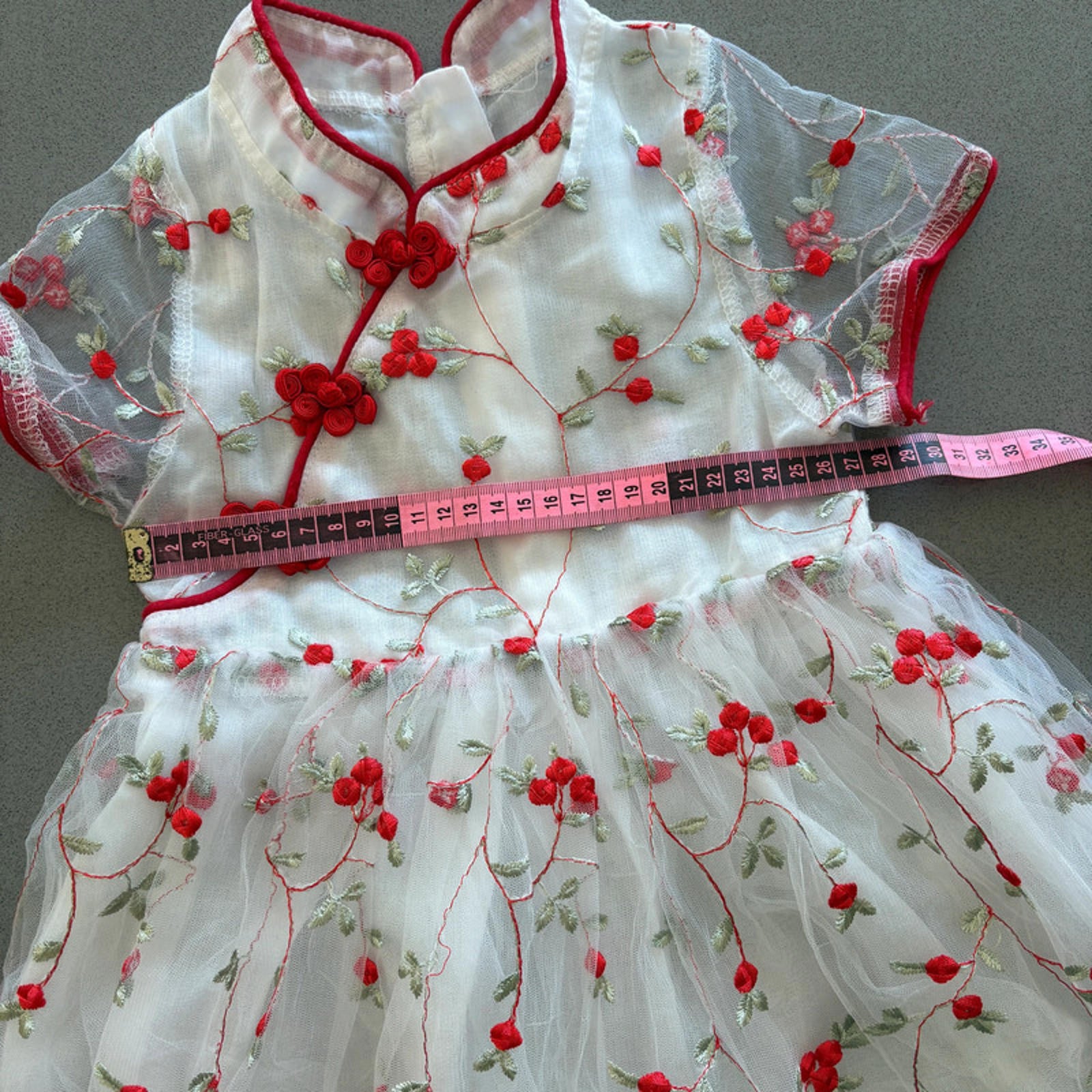Girl age 3 White Red Oriental Style Party Occasion Dress (52 23)