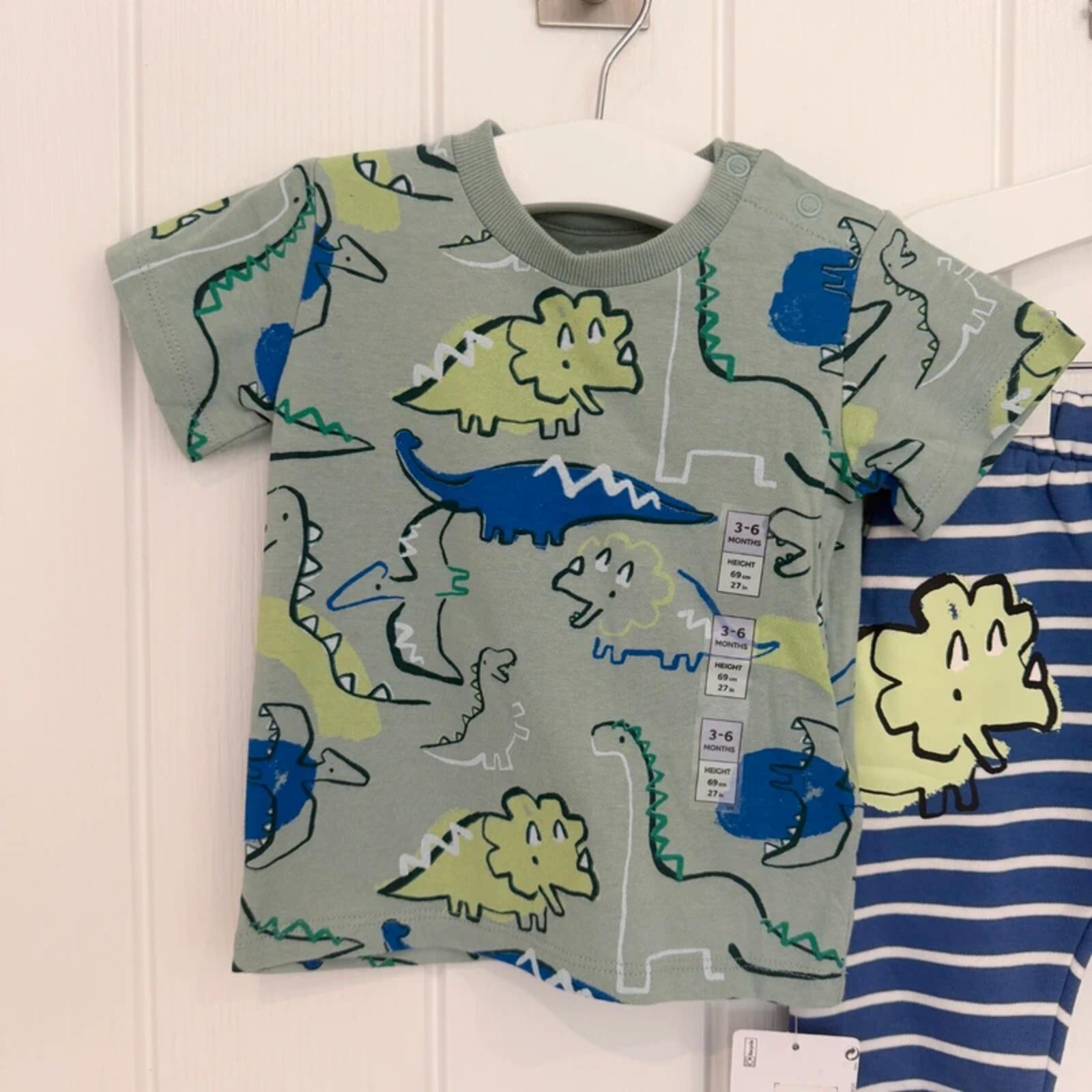 Baby Boy 3-6 months Marks and Spencer Dinosaur Joggers & T-shirt BNWT (38 05)
