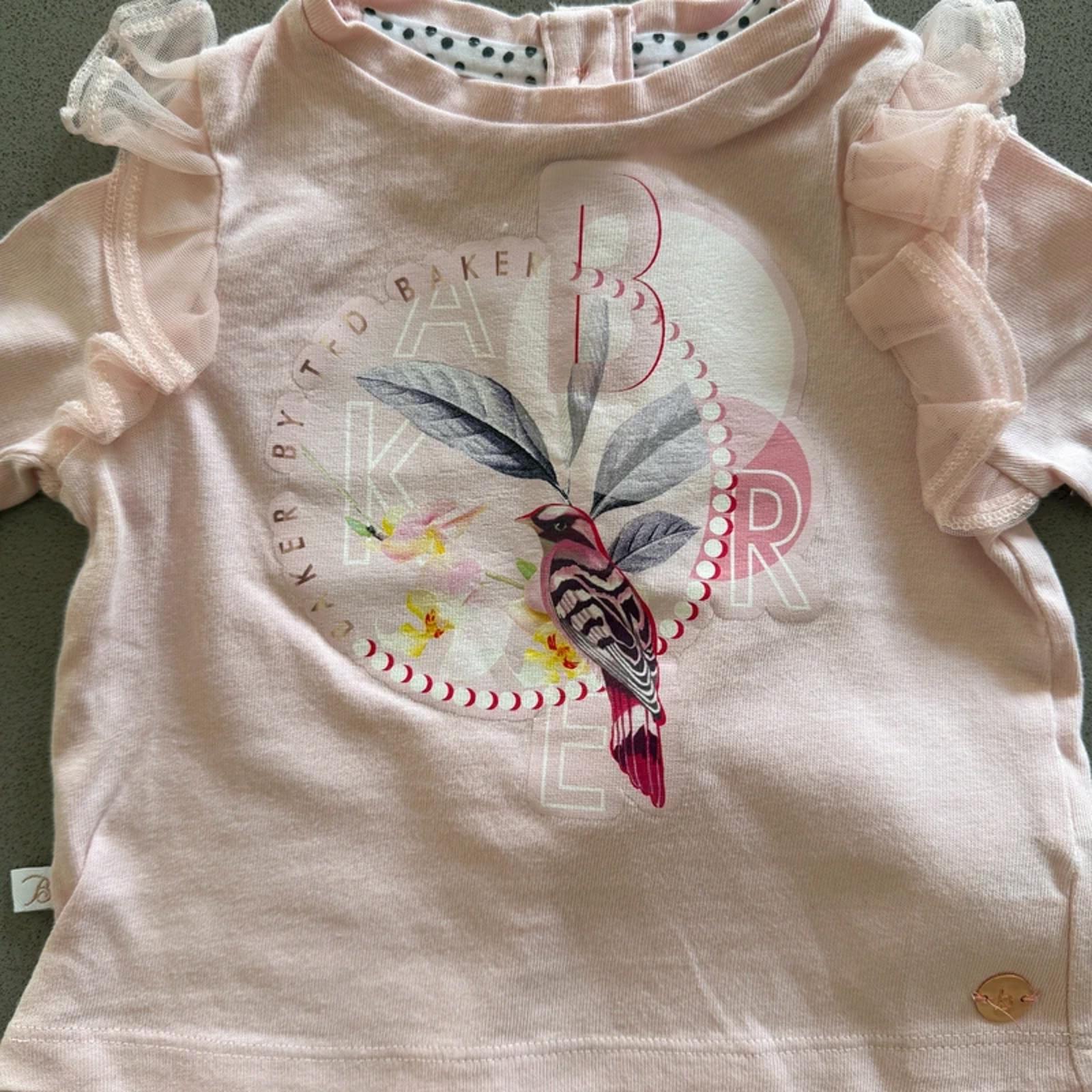 Baby Girl 0-3 months Ted Baker 2 piece Pink Red  Outfit (45 26)
