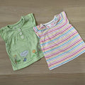 Baby Girl 0-3 months TU 2 Short Sleeve Summer Tops Applique Stripe (15 04)