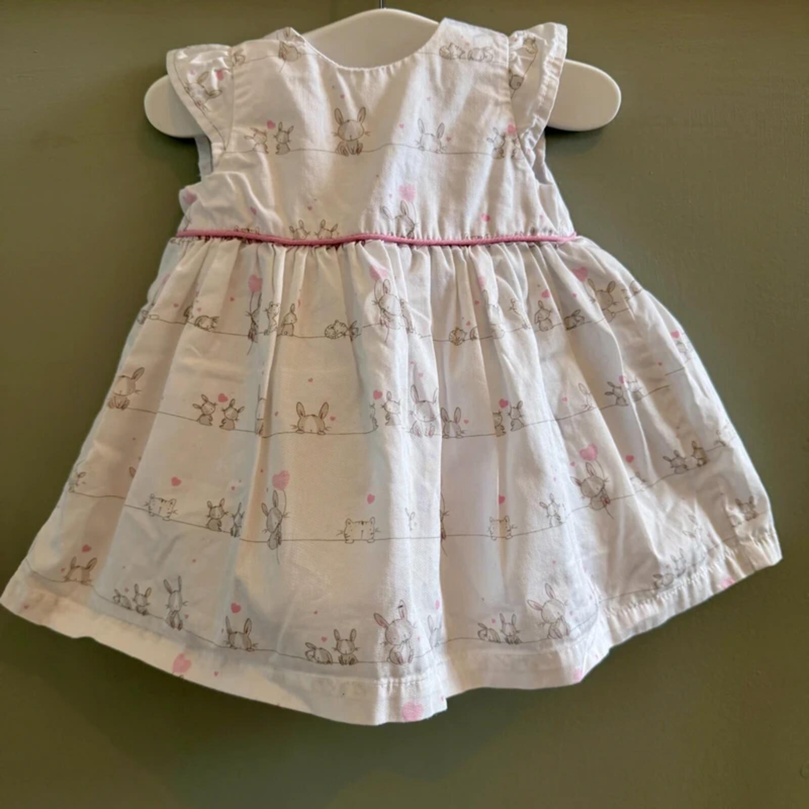 Baby Girl 1 month 4.5 kg Mothercare White Bunny Smart Dress Set (20 01)