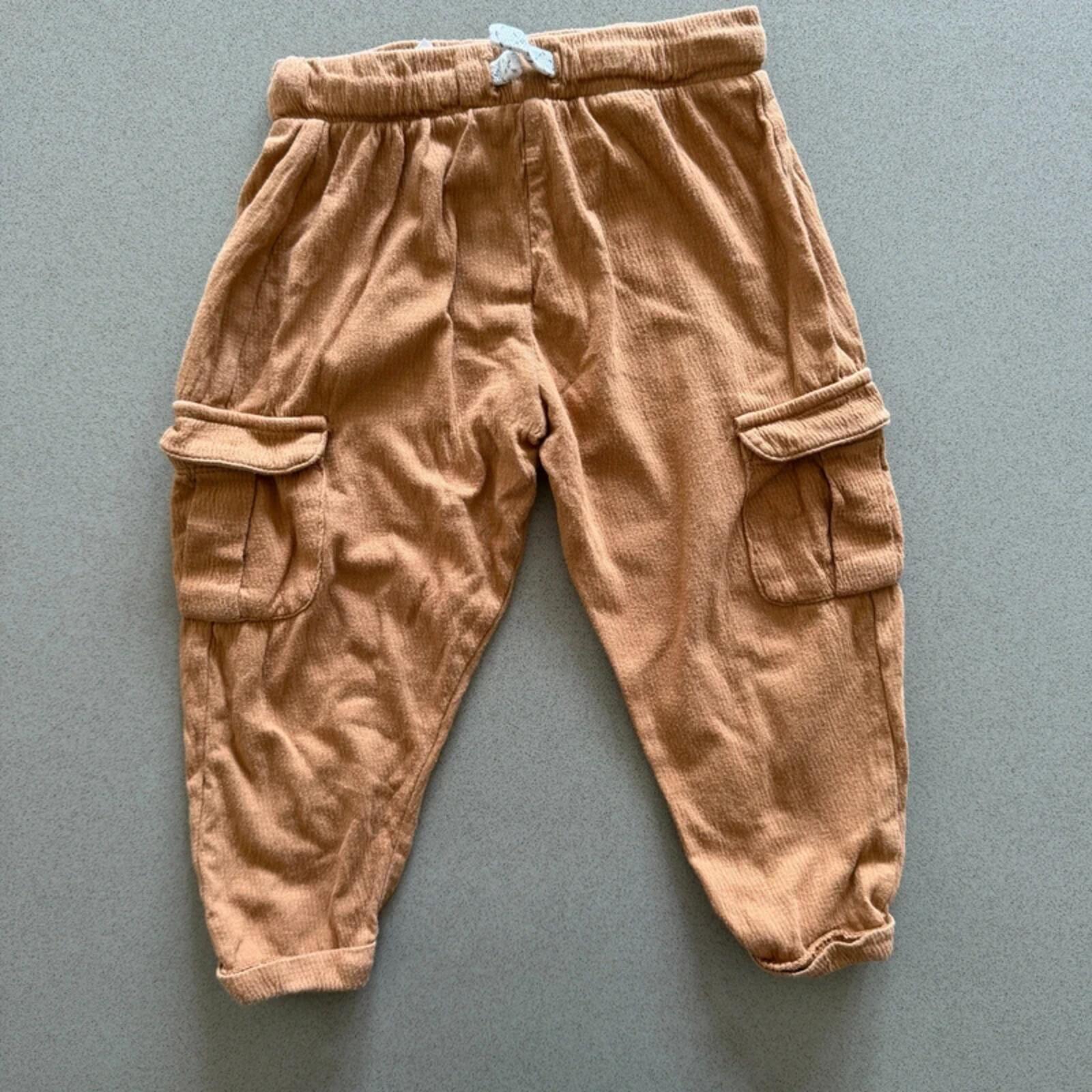 Baby Boy 18-24 months F&F Brown Lightweight Trousers with Pockets (27 26)