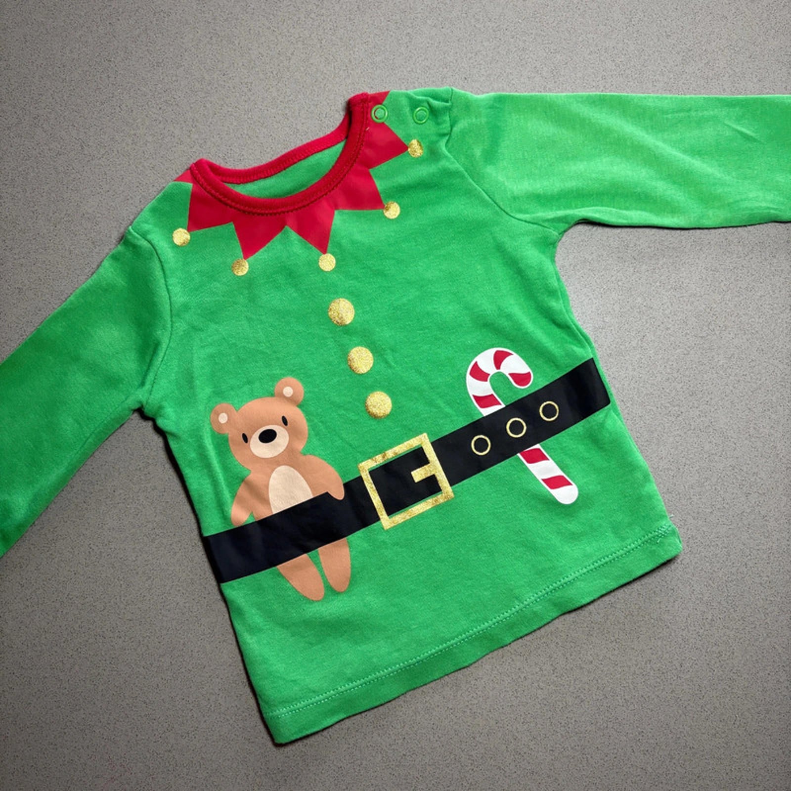 Baby Boy 3-6 months George Green Christmas Elf Long Sleeve Top (35 25)