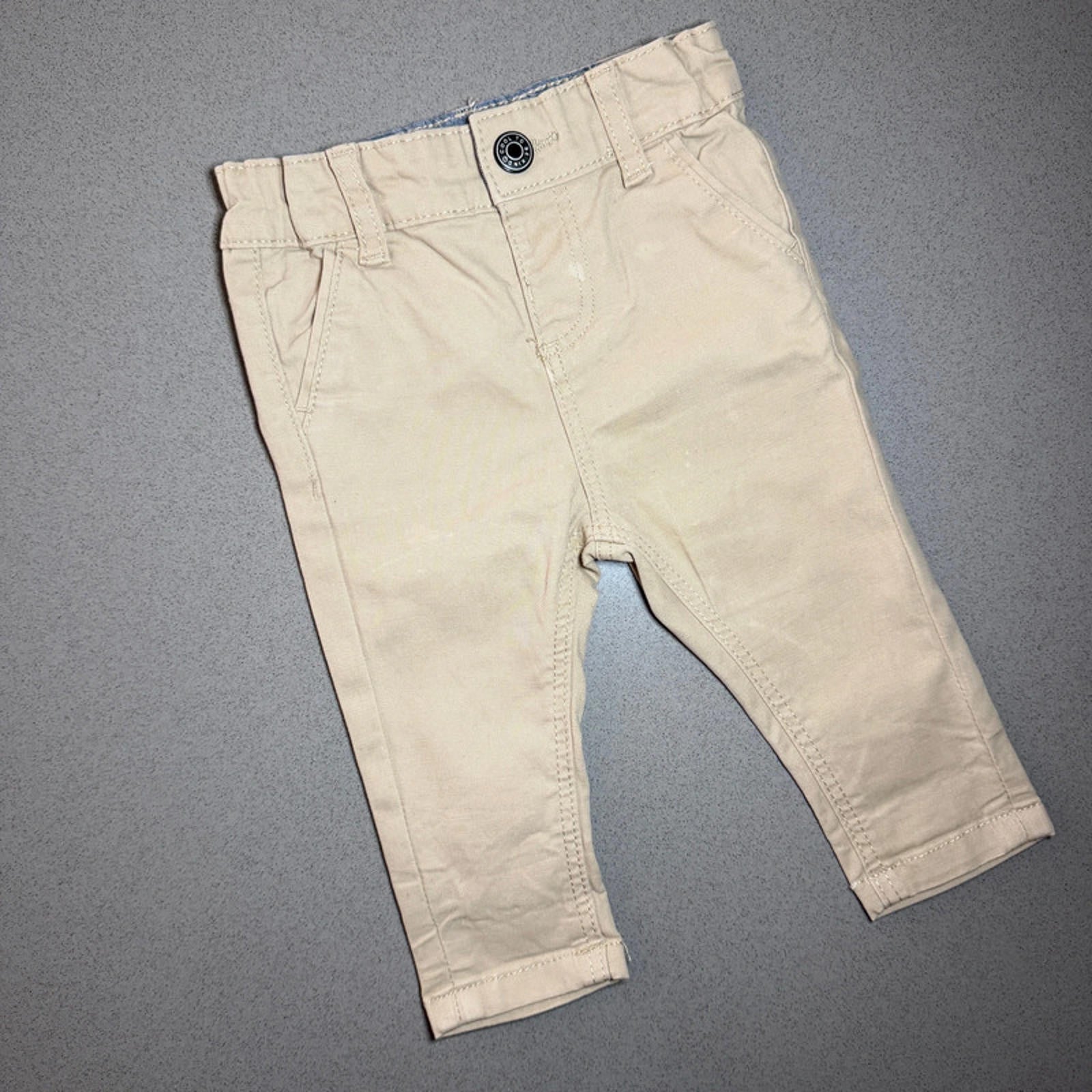Baby Boy 3-6 months Primark Beige Adjustable Waist Chino Trousers (49 27)