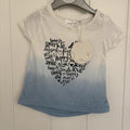 Baby Girl 3-6 months Babytown Blue White Ombre Love & Sparkles T-shirt BNWT New (32 33)
