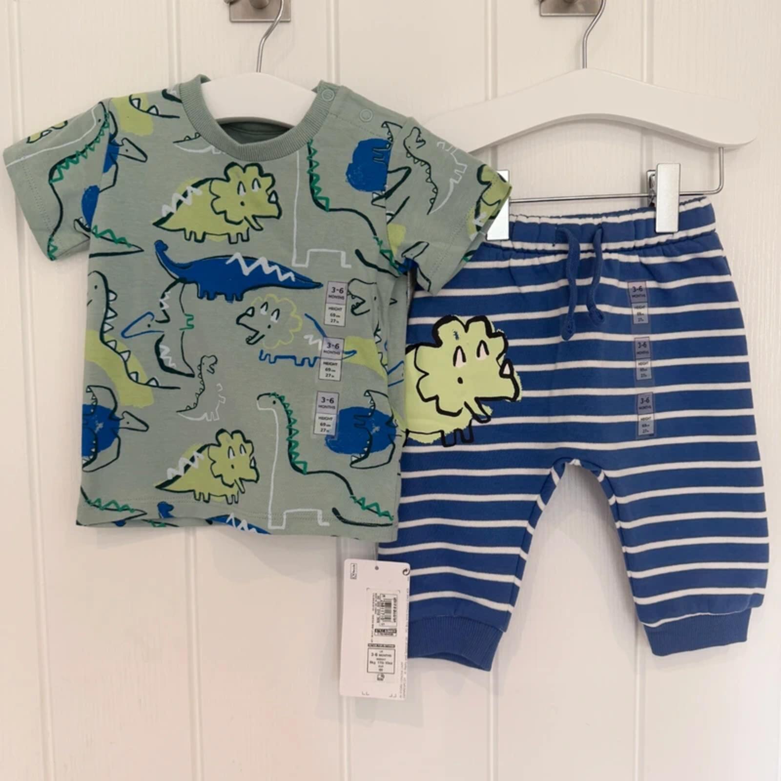 Baby Boy 3-6 months Marks and Spencer Dinosaur Joggers & T-shirt BNWT (38 05)